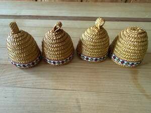 Vintage Straw Egg Wamers Cozy Retro Set of 4